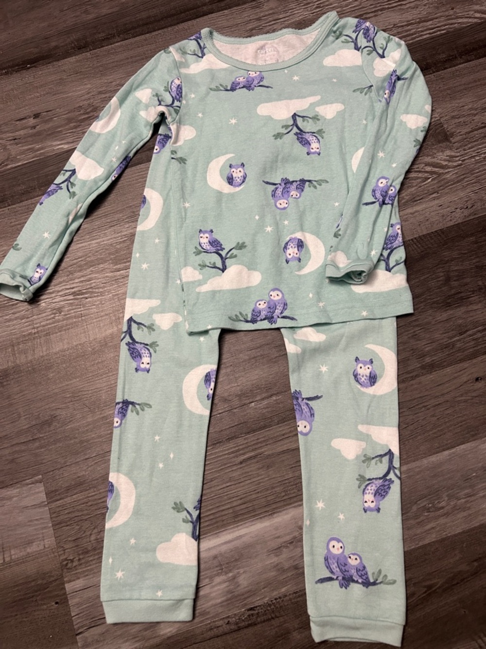 Carter's Teal Owl Print Pajama Set with Blue Owls